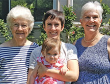 Four generations of Sandstrom women. Links to Kim Sandstrom Peterson C’76's story